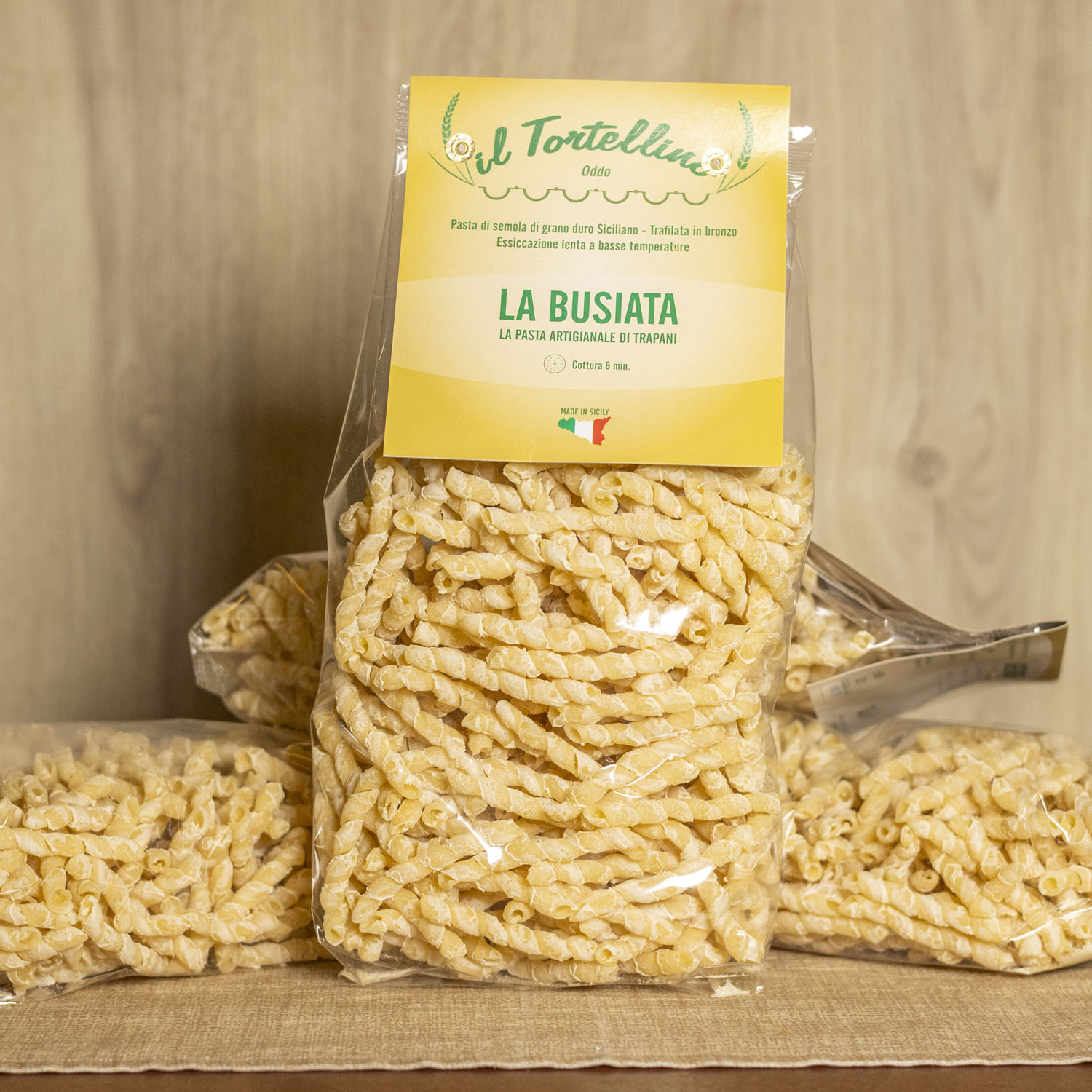 busiate artigianali di grano duro Siciliano